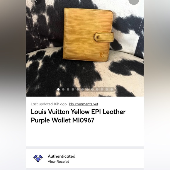 Louis Vuitton Yellow EPI Leather Purple Wallet MI0967 - Picture 16 of 16